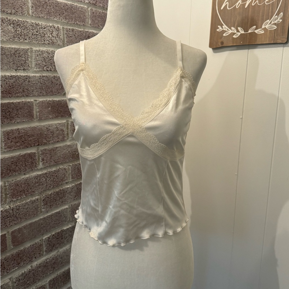 DIVIDED White Lace Tank Top M
